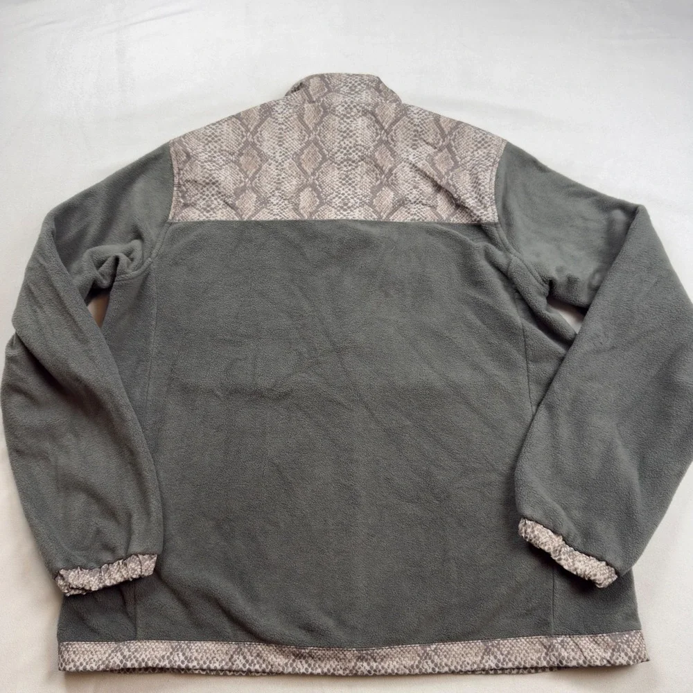 Hooey Women's XL Fleece Jacket Full Zip Rattlesnake Print Olive Drab‎